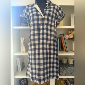 J. Crew Navy and White Plaid Dress